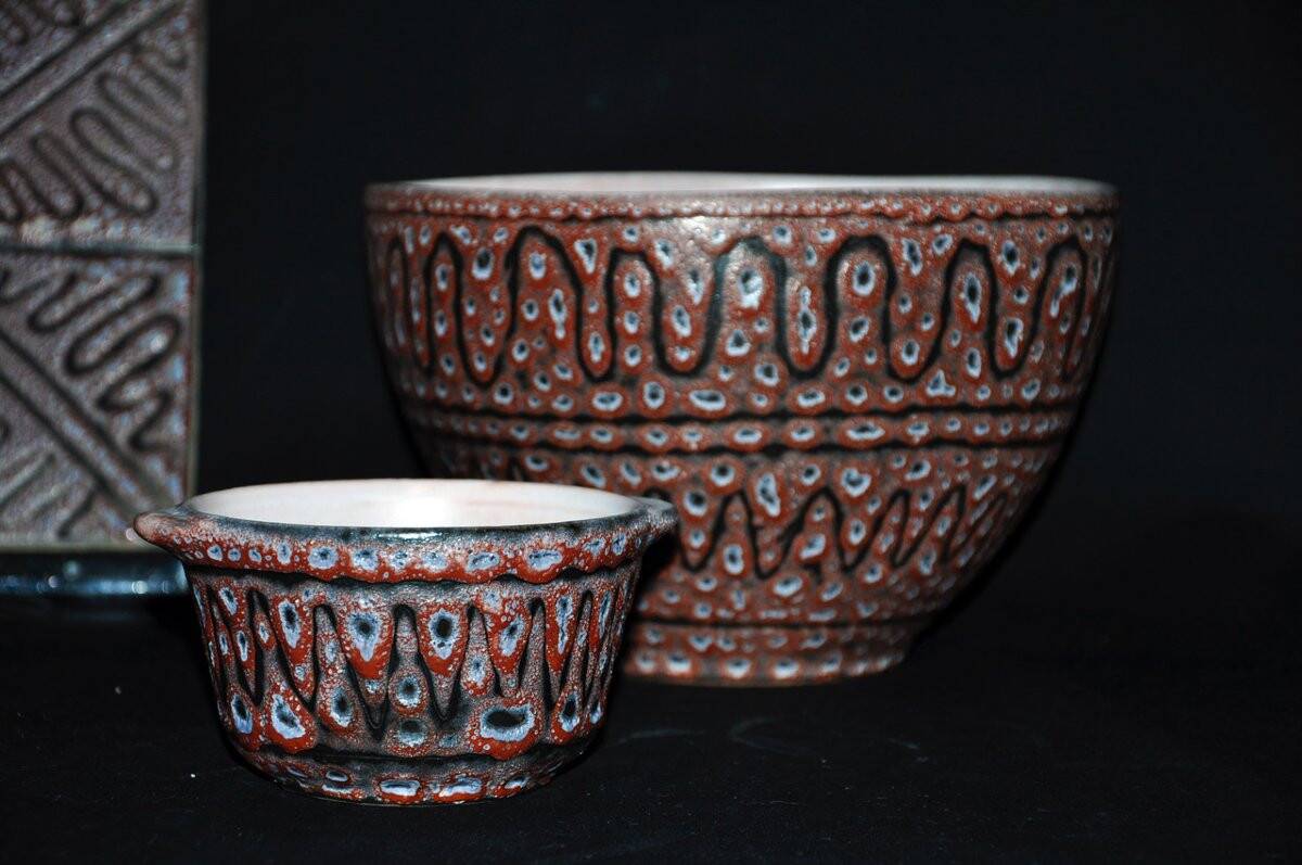 Ceramic set signed Jean Austruy circa 1970