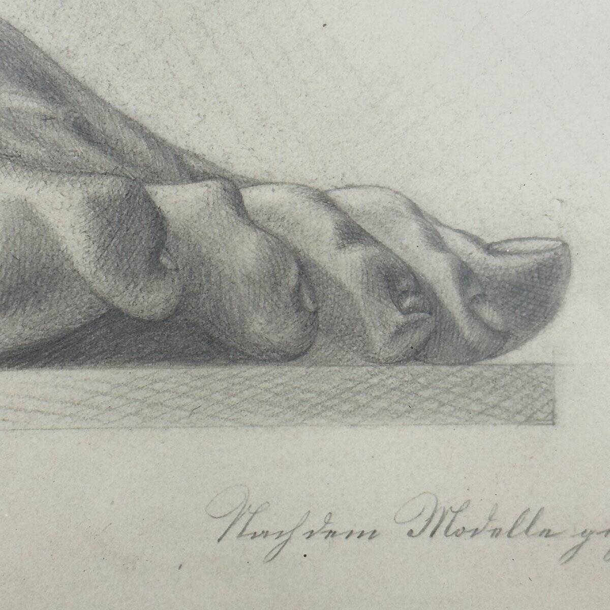 F. Mucke, pencil drawing of feet, 1802, pencil and paper