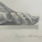 F. Mucke, pencil drawing of feet, 1802, pencil and paper