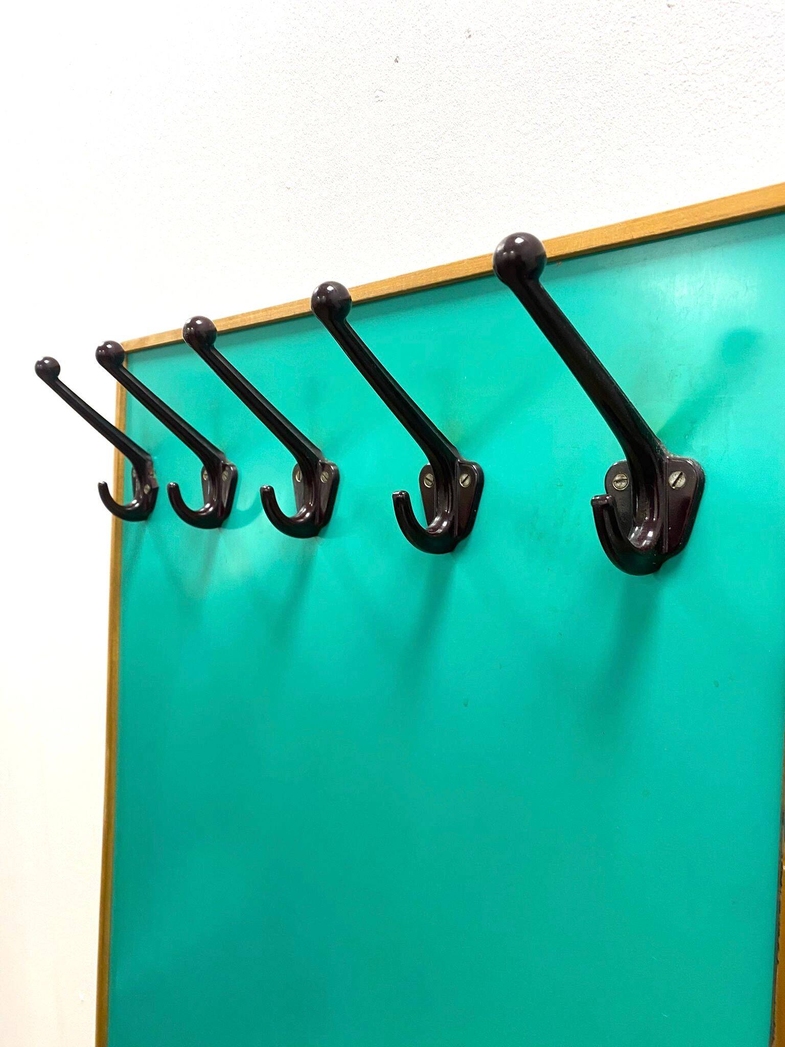 Retro Wall Hanger with Mirror, 1960s, Czechoslovakia