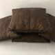 4 coussins en cuir vintage patchwork années 70