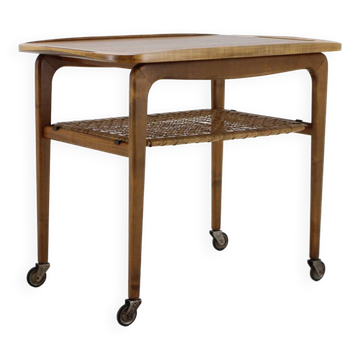 1970s beech serving cart by Drevotvar Czechoslovakia