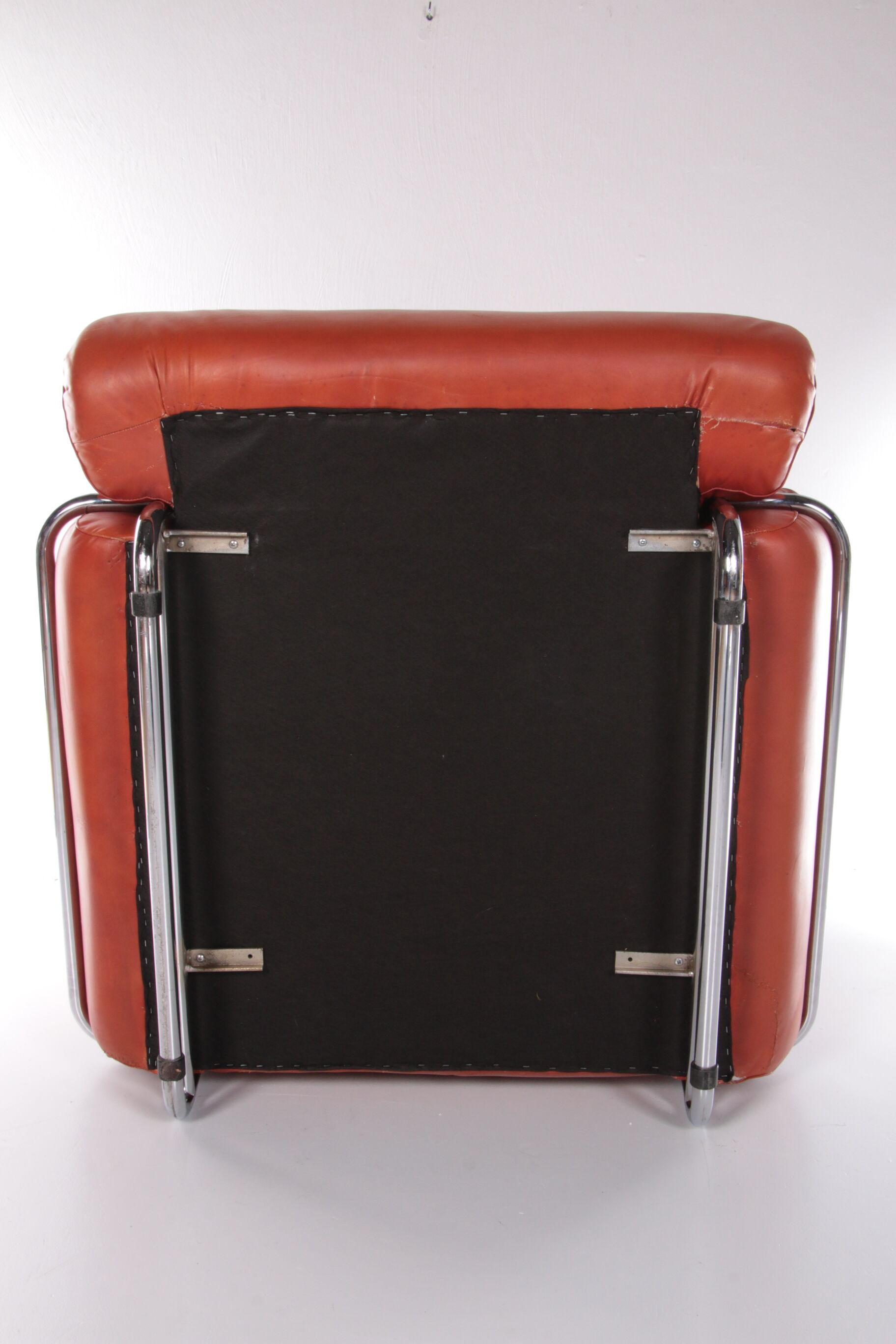 Bold Italian Lounge chair set made of leather, 1970