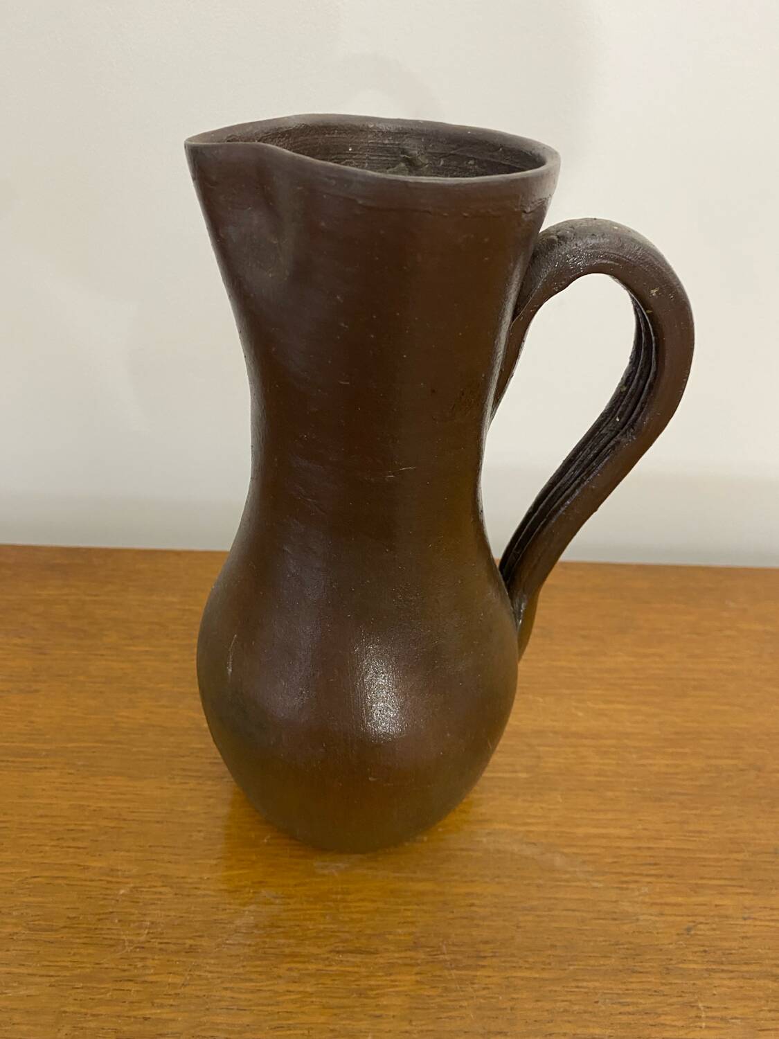 Ancien pichet jean dubost grès de noron marron vintage