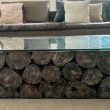 Table basse en rondins de bois