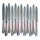 12 dixi knives in silver metal, filet model