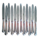 12 dixi knives in silver metal, filet model