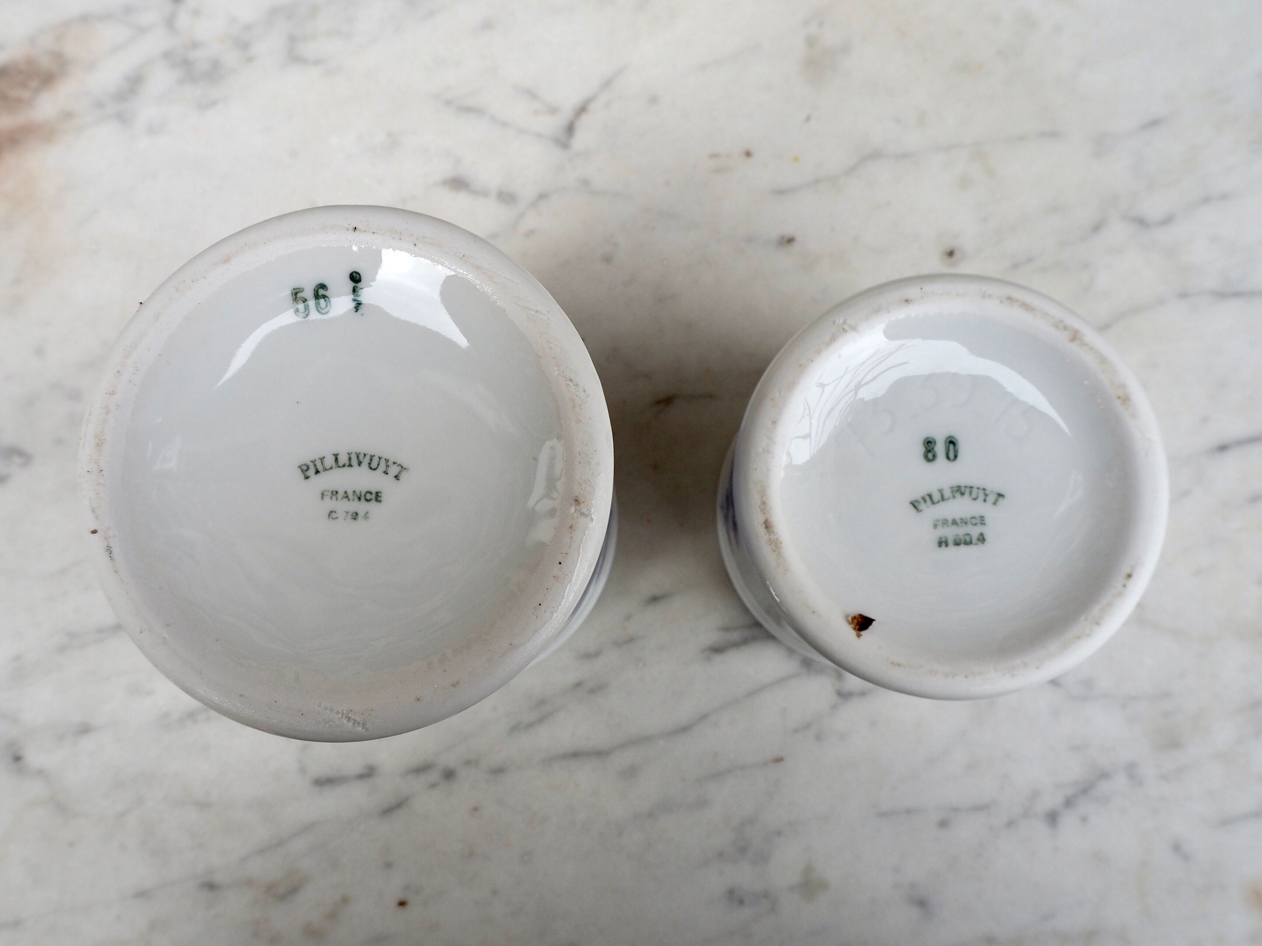 Set of 2 Pillivuyt ceramic pots