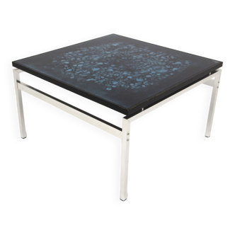 Glass coffee table, Jean René, Sweden, 1970