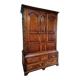 Antique English oak wardrobe with drawers, England, circa 1800–1820.