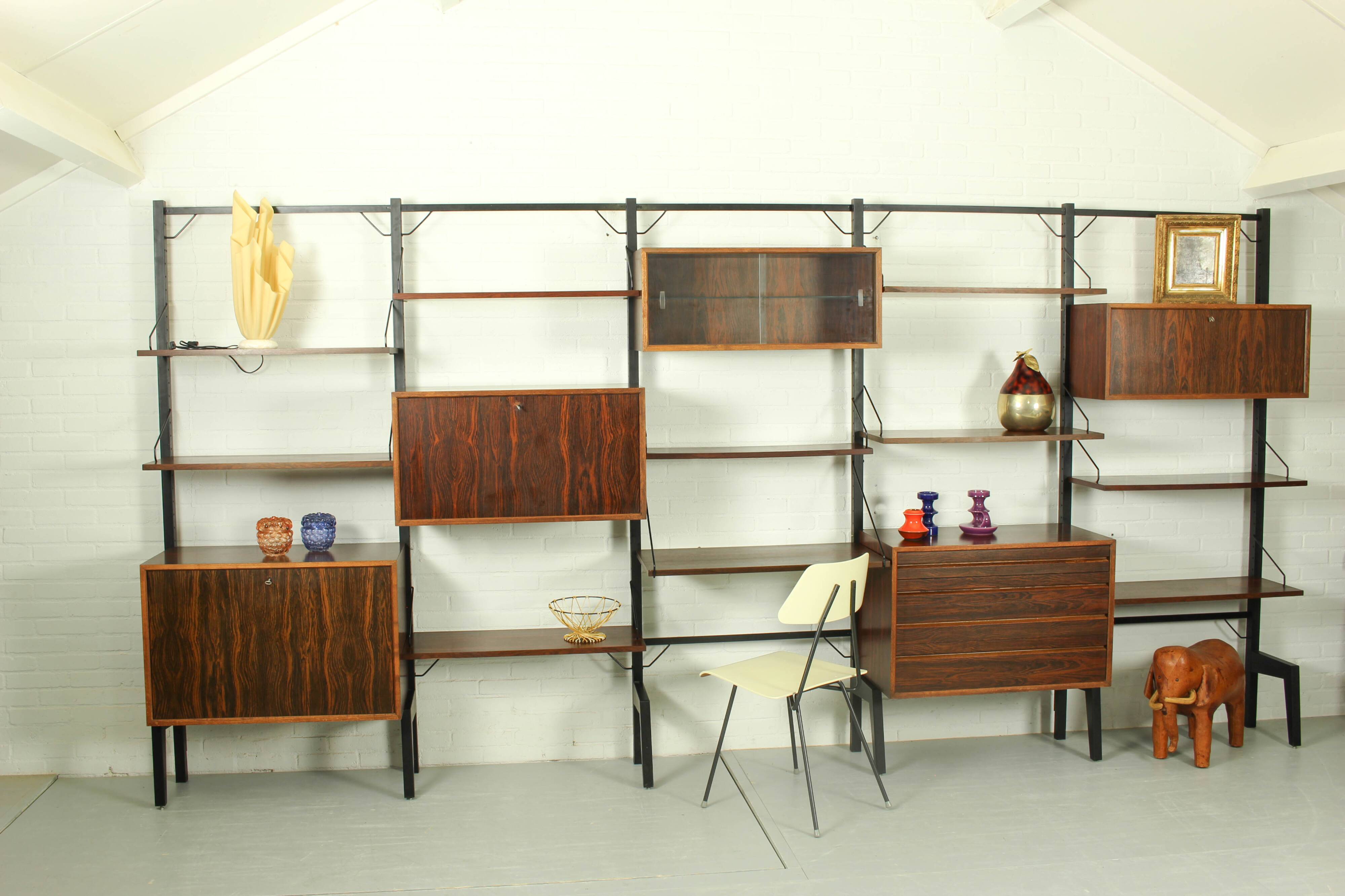 XL Danish Modular Teak Wall Unit in Rosewood by Poul Cadovius, 1960s