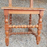 Carved antique chairs with rattan seat