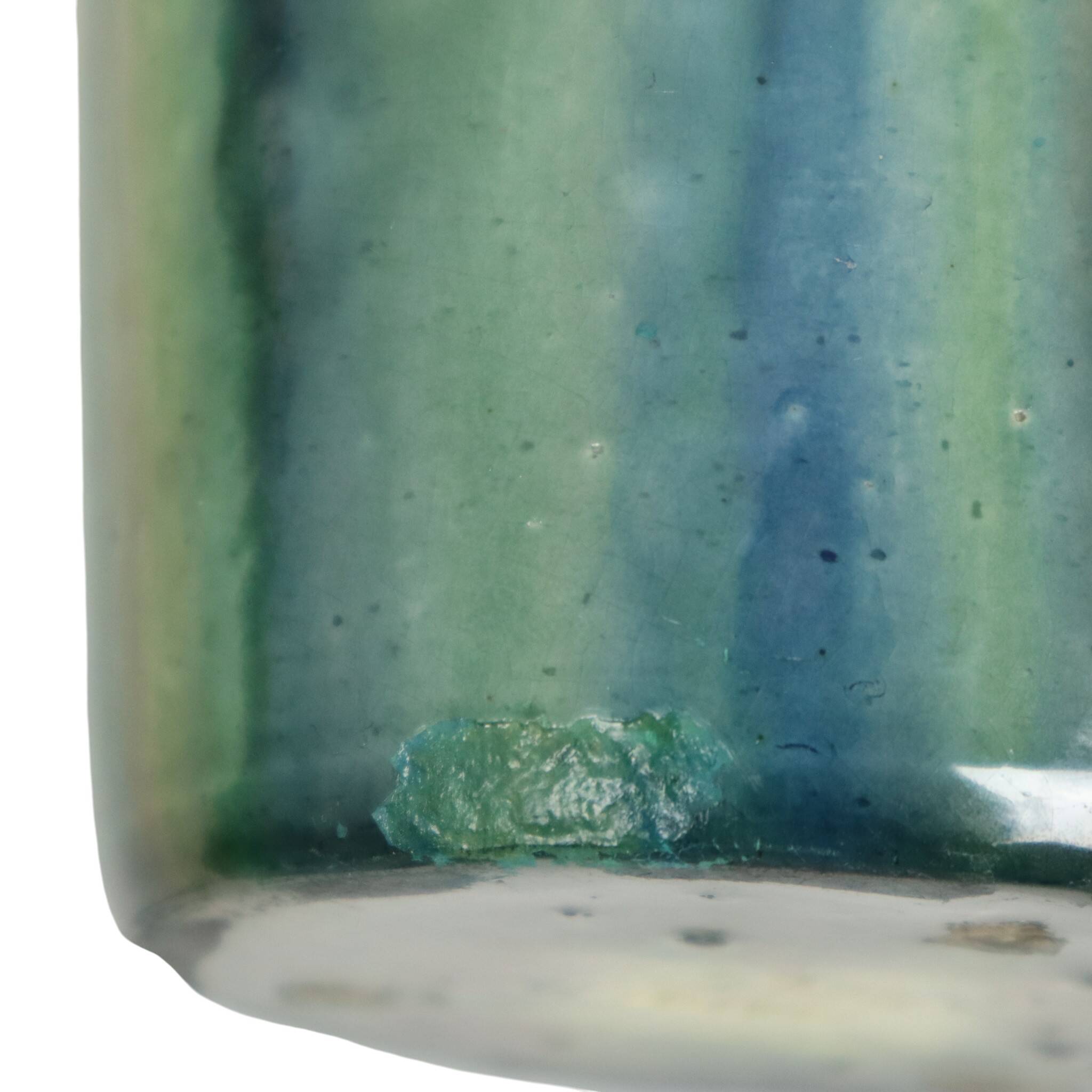 Pair of Blue Art Nouveau Vases Flemish Pottery Antiques