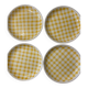 Set of 4 vintage Biltons plates – yellow checkered pattern – 26 cm