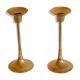 Pair of vintage Scandinavian brass candle holders