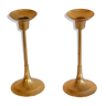 Pair of vintage Scandinavian brass candle holders