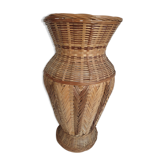 large braided bamboo vase