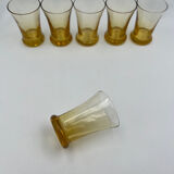 Six verres à shooter en verre jaune