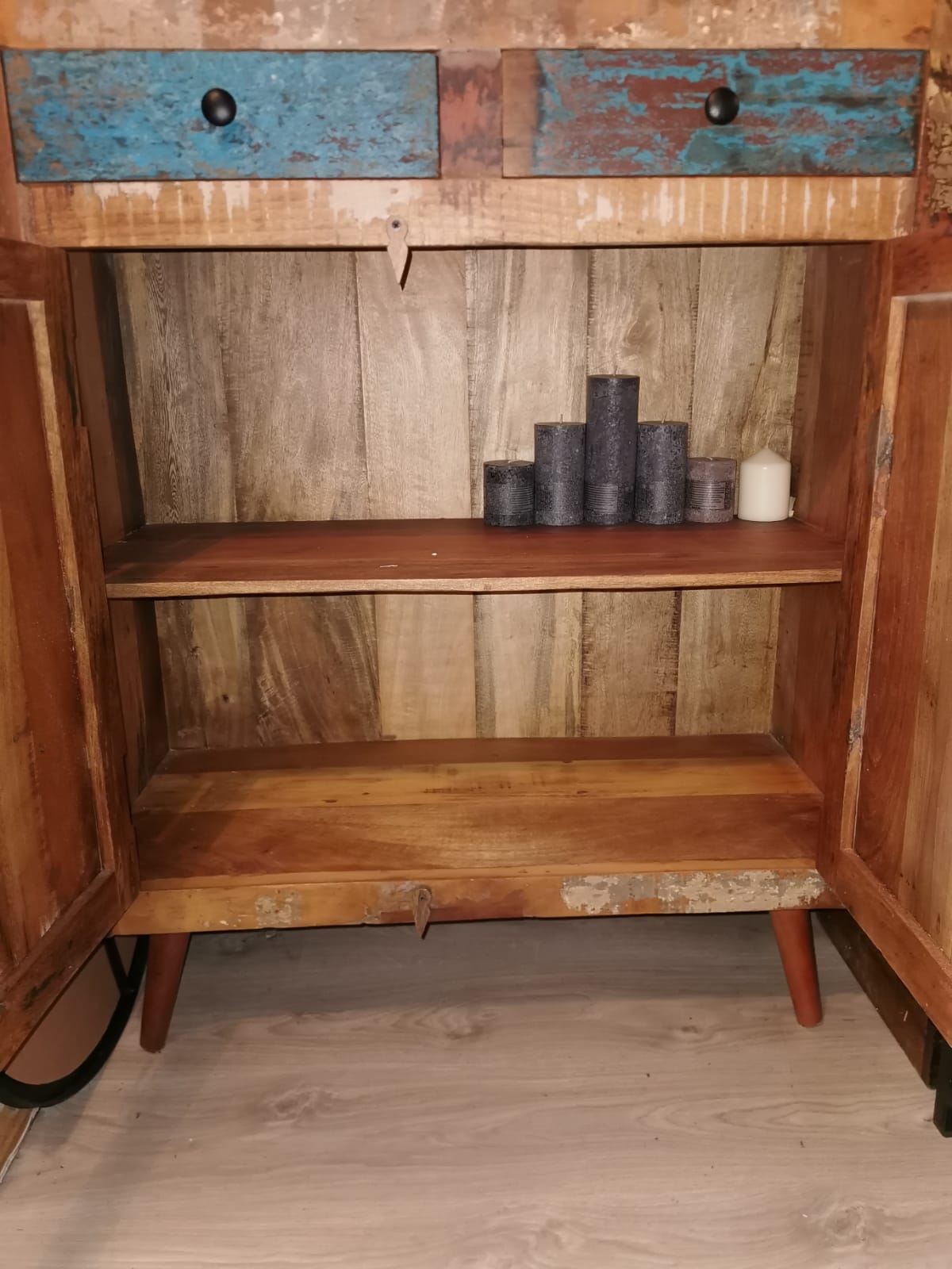 Unduly scanned wooden scandus recycled solid wood and cast iron handles