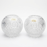 Pair of hand-cut Bohemian crystal ball vases Julia Crystal