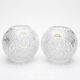 Paire de vases boules en cristal de Bohême taillé main Julia Crystal