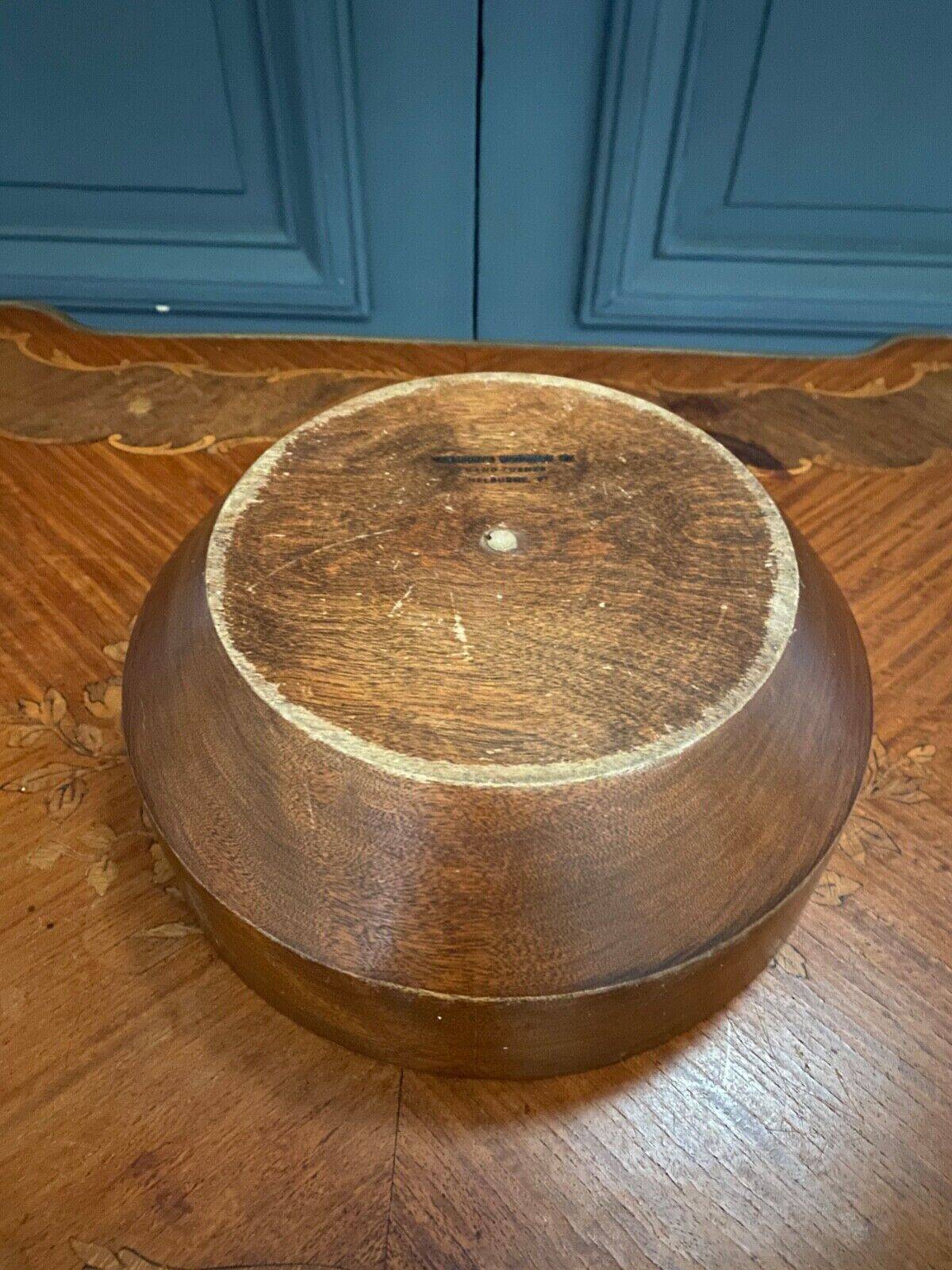 Woodbury Woodware Shelburne Vermont wooden salad bowl 1970