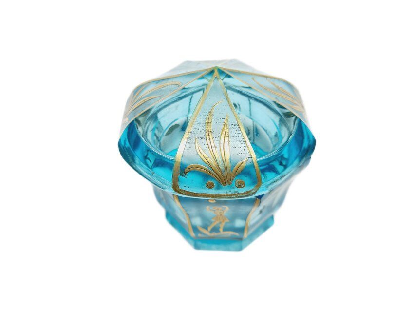 Biedermeier candy dish from Moser, Bohemia, 1890s