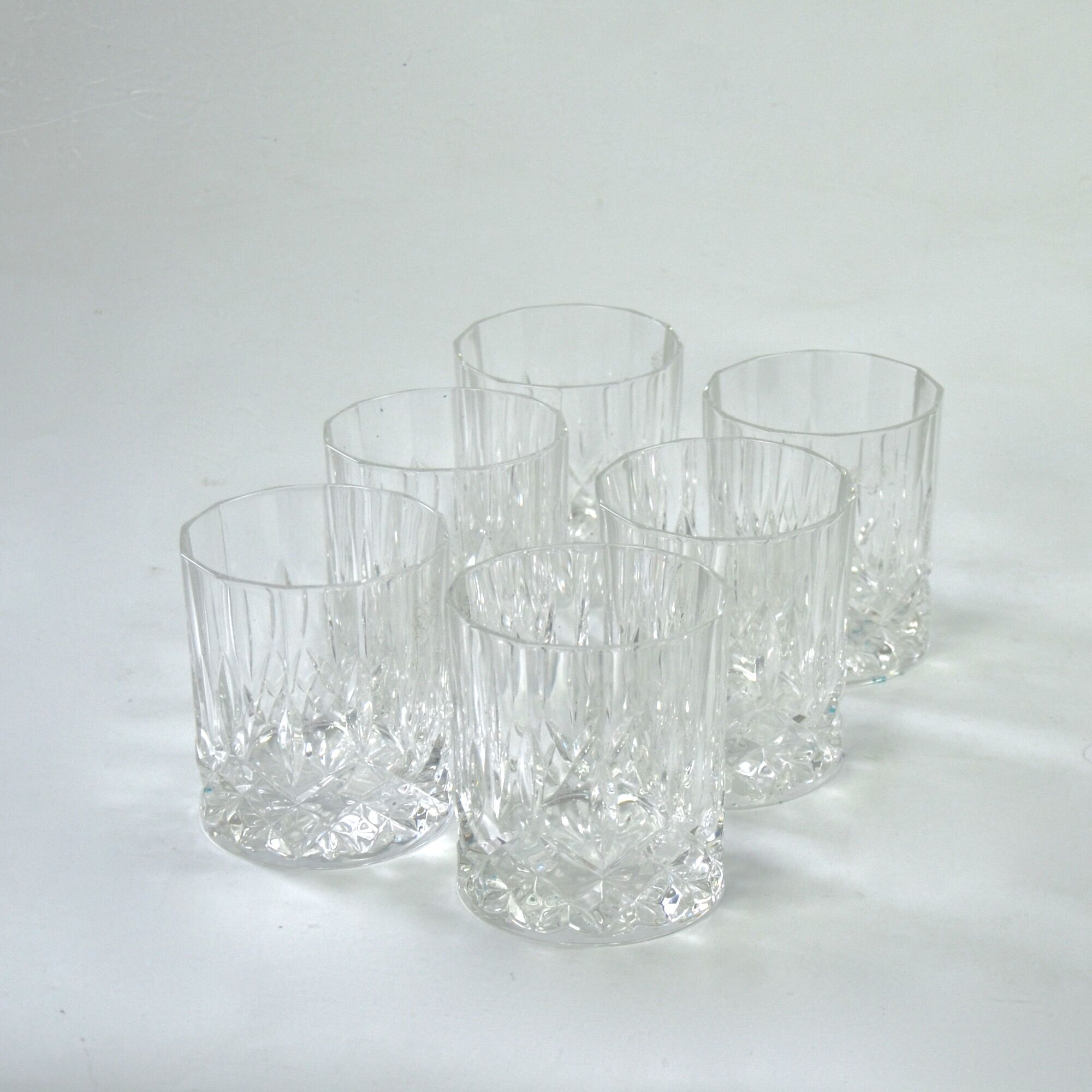 6 cut crystal whiskey glasses