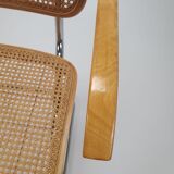 Tubular frame and cane cantilever desk chair Marcel Breuer