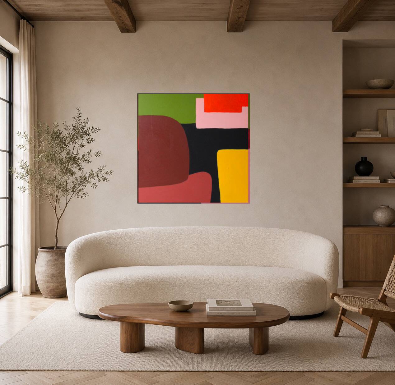 Joyful abstract on stretched canvas 80x80cm