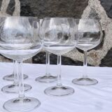 Set of 6 stemmed glasses with crest