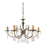 Six-light crystal chandelier