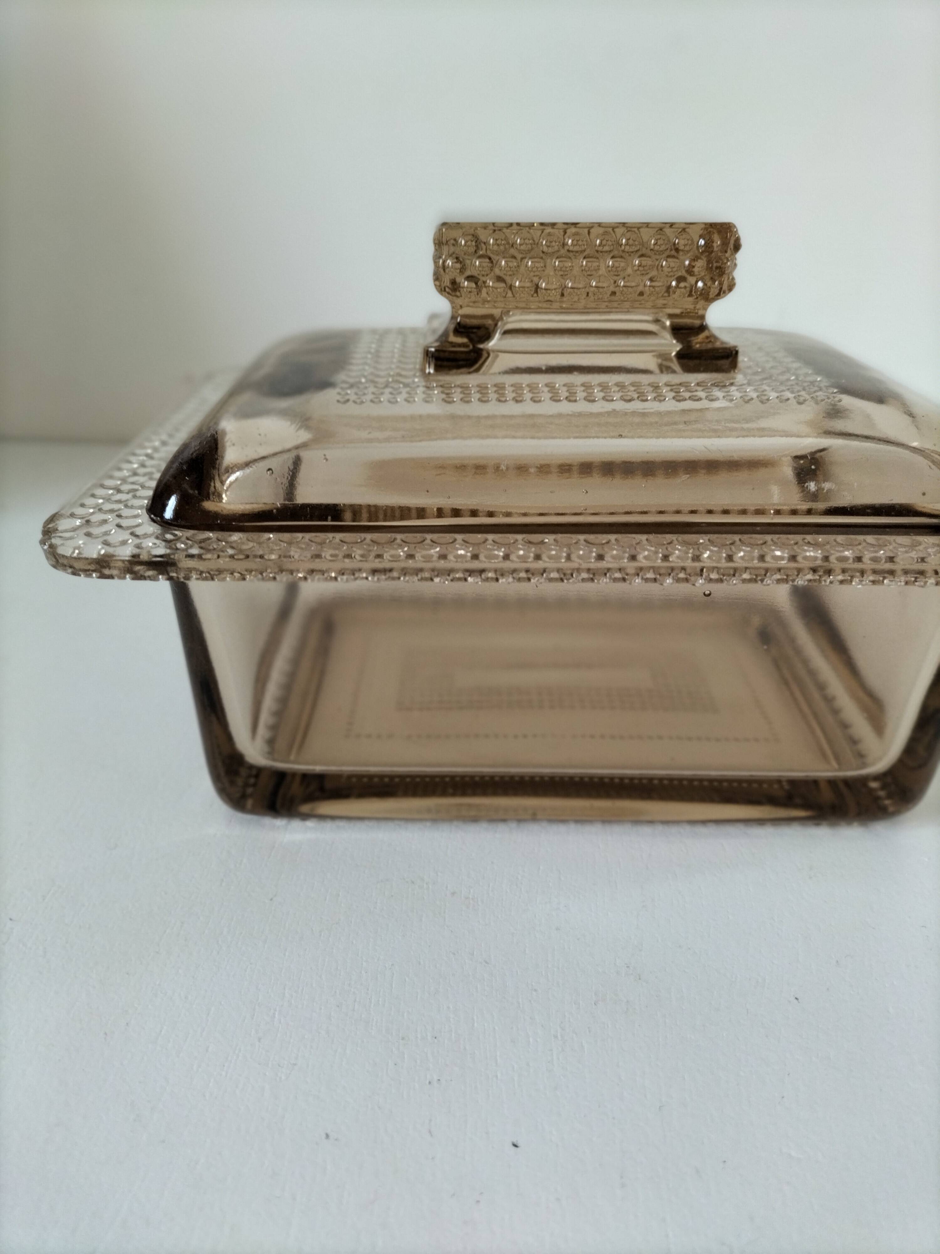 Vintage pressed glass box