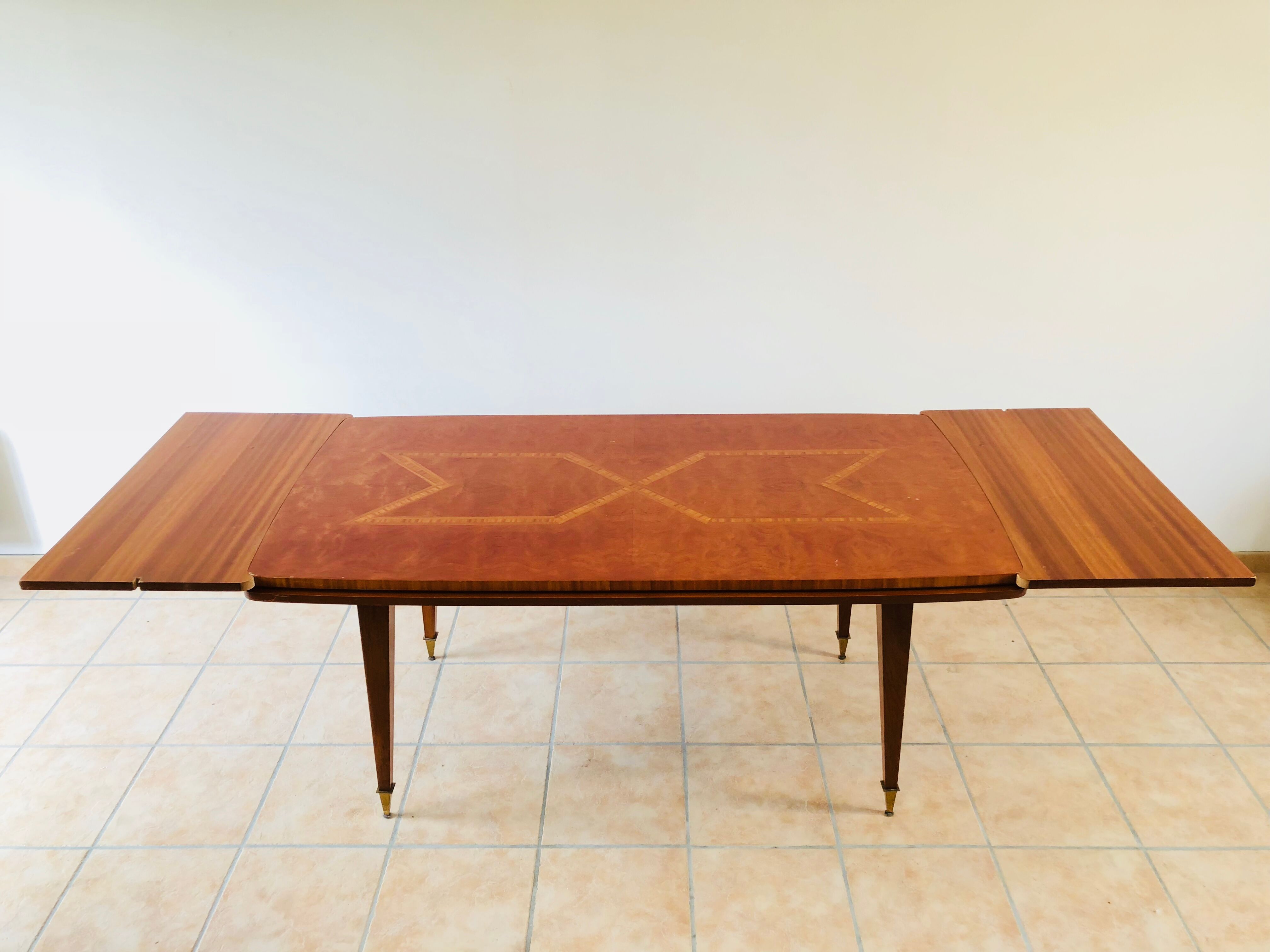 Table rectangular vintage with extension 1960
