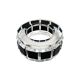 Art Deco candlestick, illegible signature – dodecagonal shape in glass