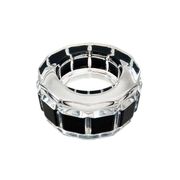 Art Deco candlestick, illegible signature – dodecagonal shape in glass