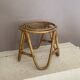 Vintage arched rattan stool. 1970.
