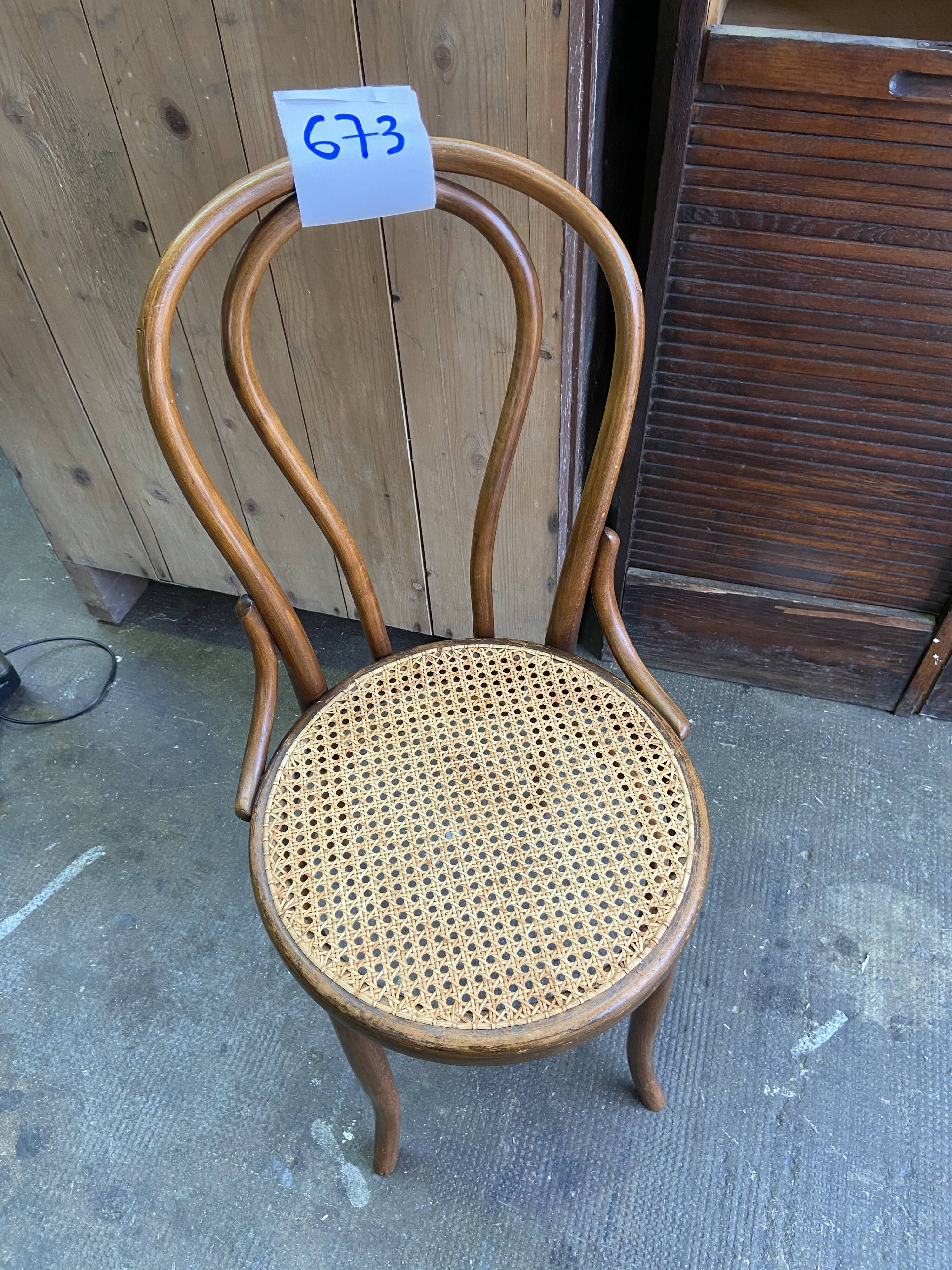 Vintage curved wooden bistro chair