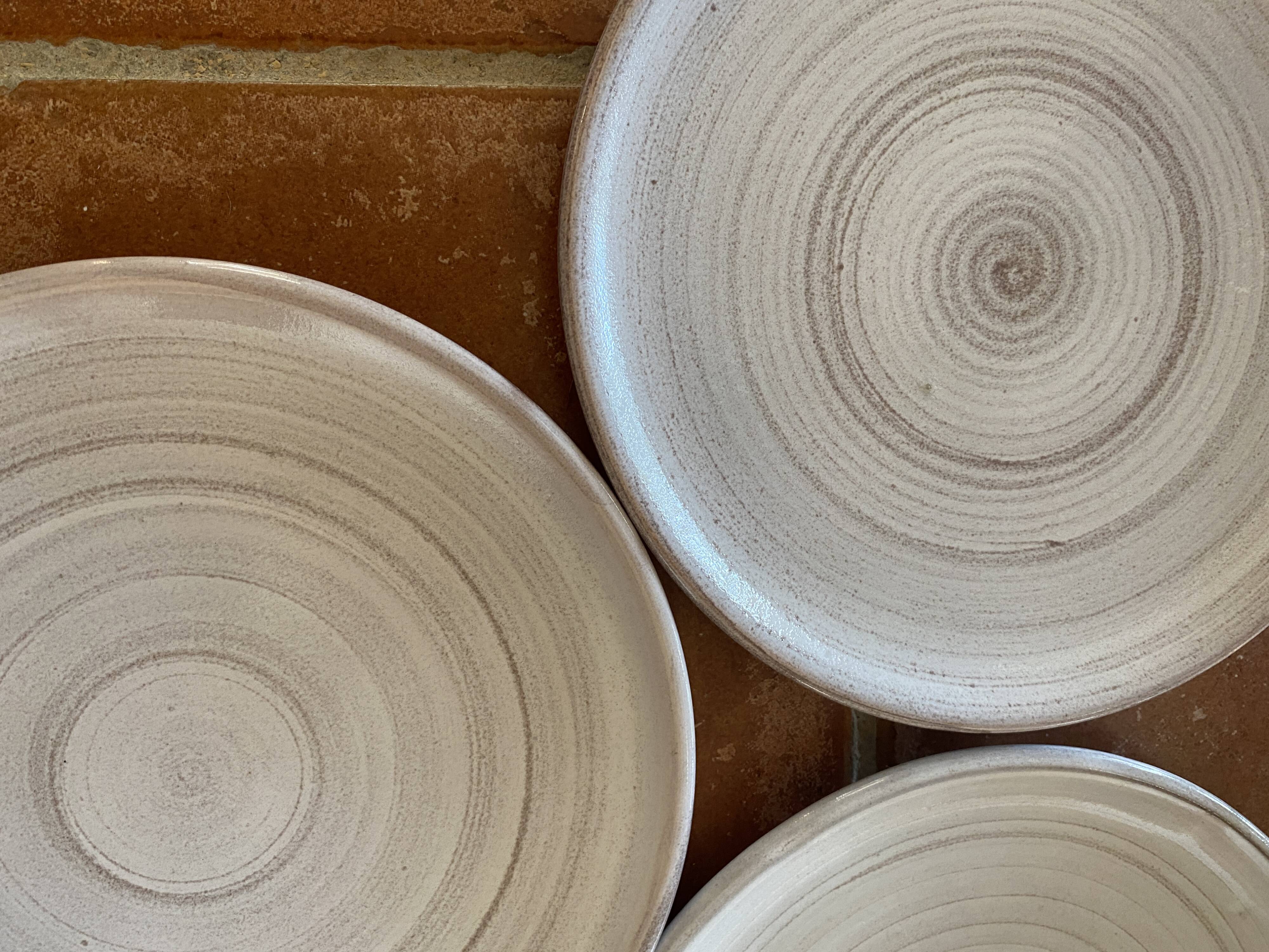 6 glazed terracotta plates 22 cm