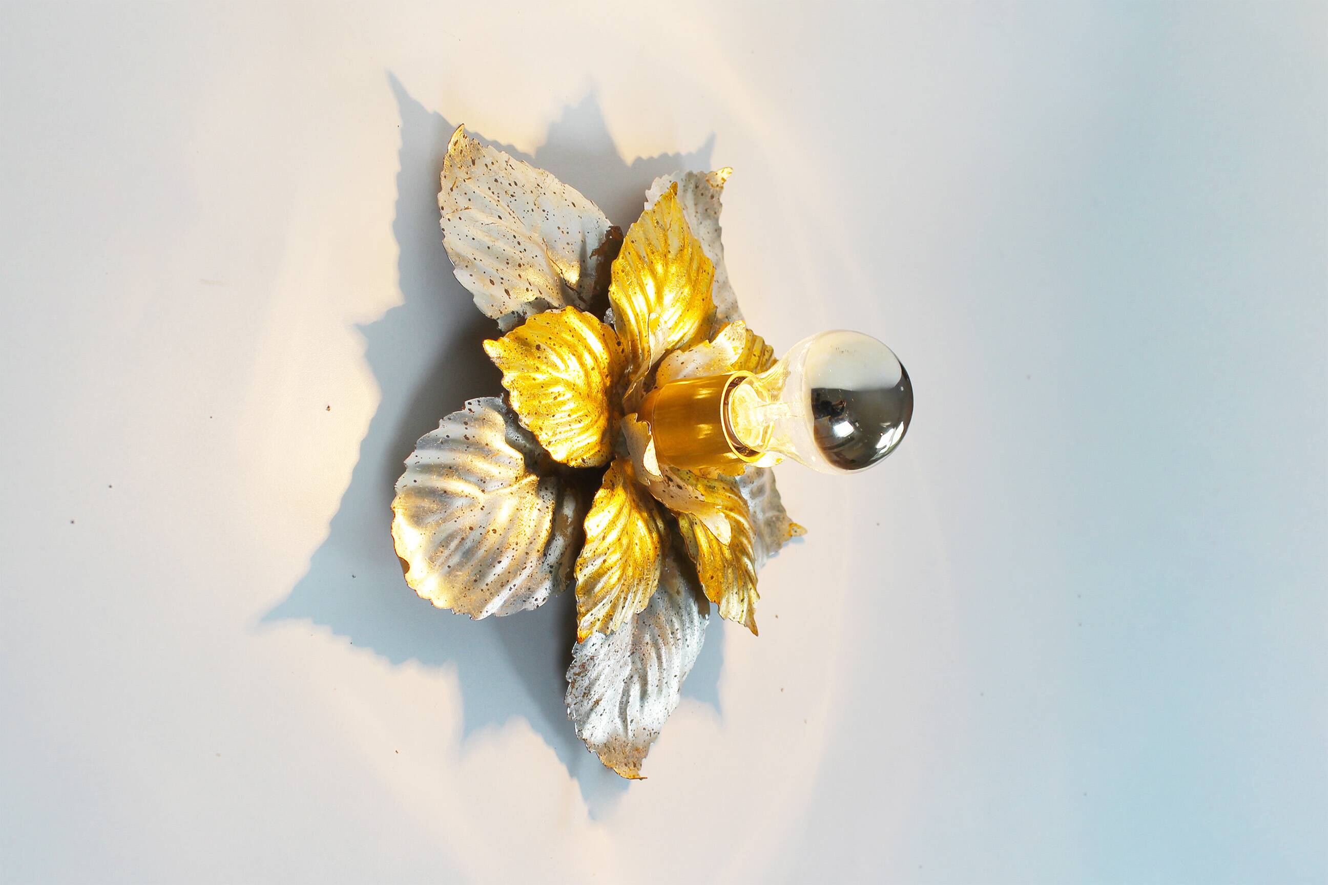 Set of two medium size painted Italian Florentine wall lights