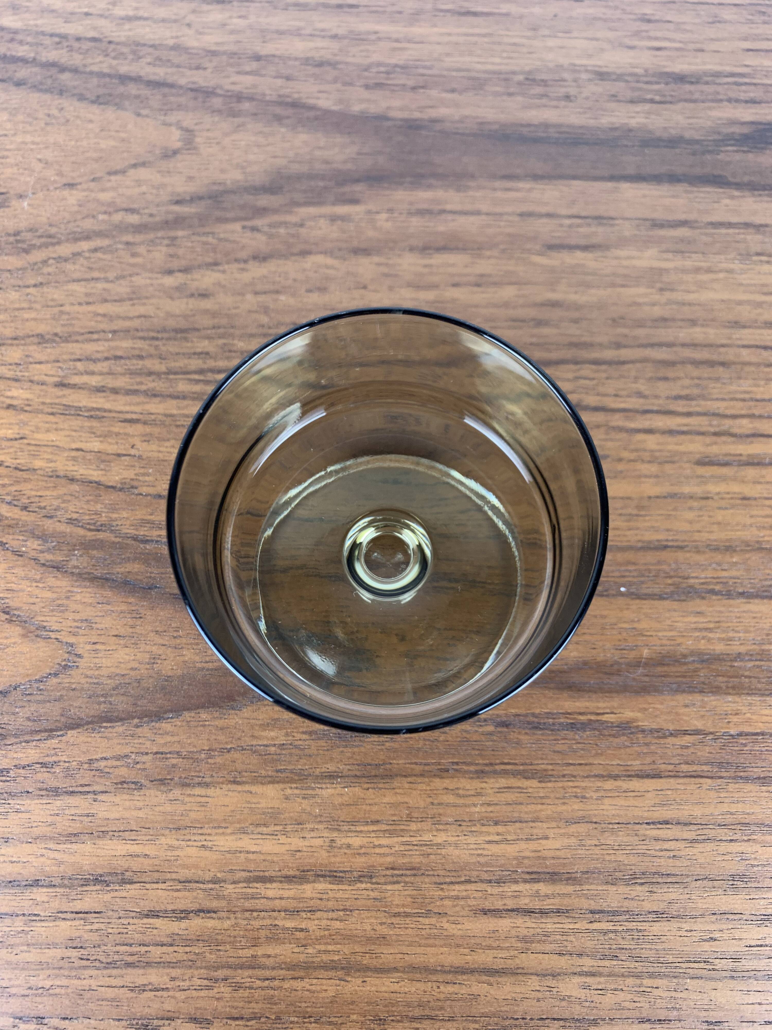 Set of 9 smoked glass champagne glasses, 1970