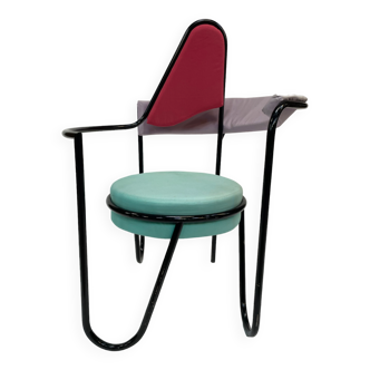 Chaise longue style memphis vintage design années 80