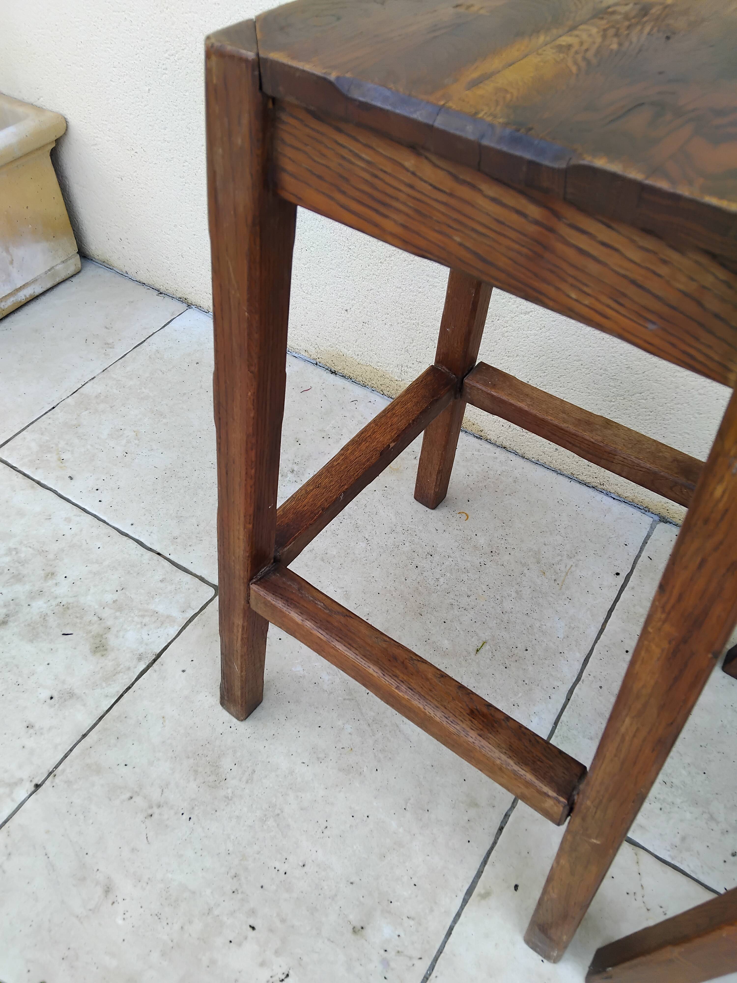 Pair of vintage oak stools