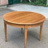 Louis XVI round extendable dining table renovated medium oak 160cm
