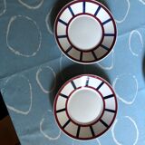 Assiettes amatxi rouge bleu anciennes