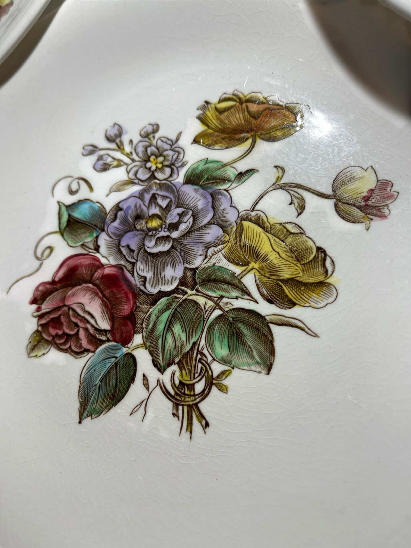4 vintage plates Villeroy & Boch Mettlach – Bouquet – flowers – Ø 19