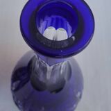 Pair of cobalt blue crystal decanters