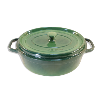 Cocotte ovale staub verte en fonte n29