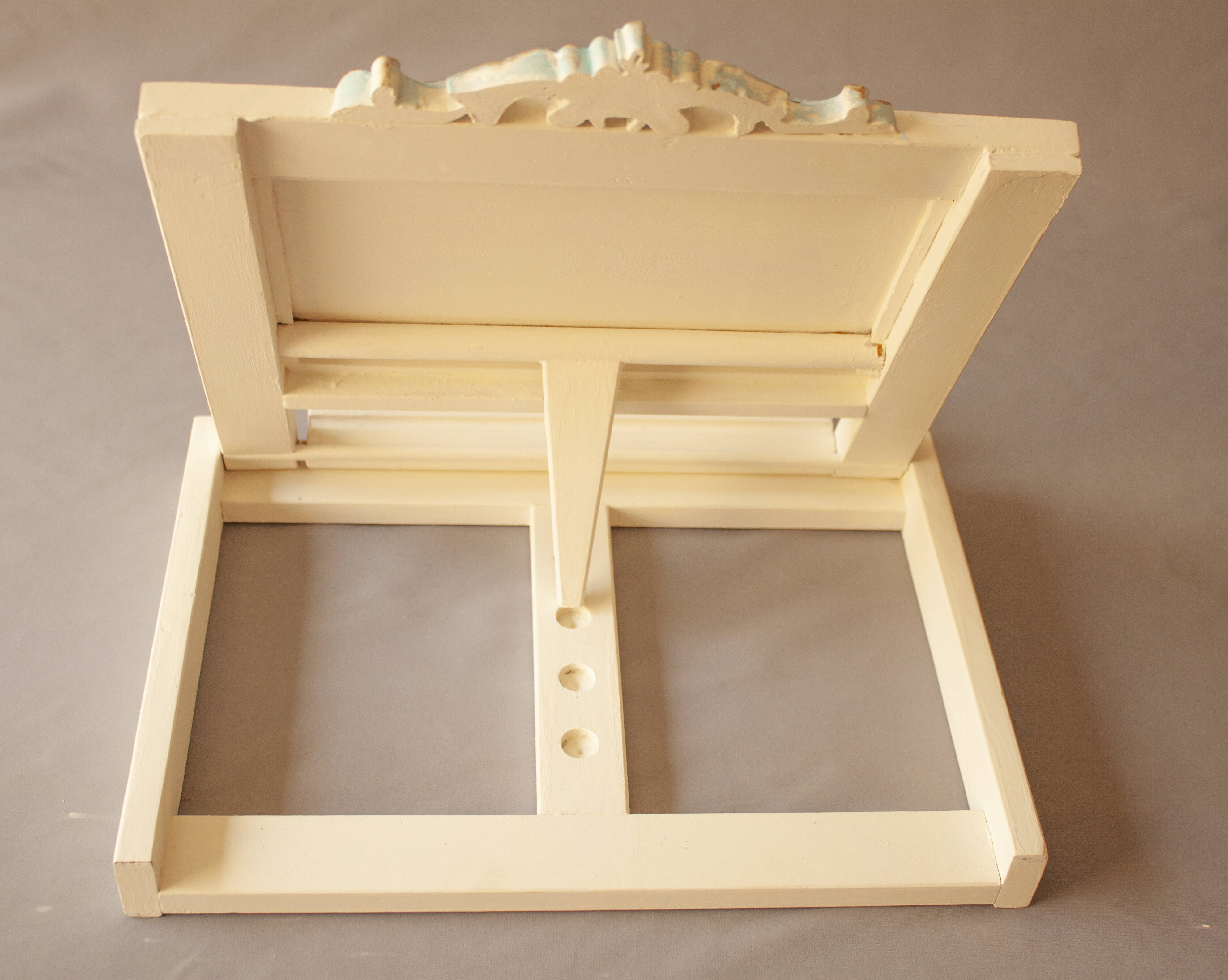 Wooden lectern with hand-painted flowers. easel. book stand.