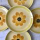 Set of 5 dessert plates flowers Gien 70s